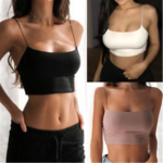 Top camisole court pour femme – débardeur d’été sans manches, coupe slim et bretelles fines