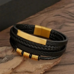 Bracelet Homme Multi-Couches en Cuir