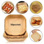 lot de 50 papiers de cuisson jetables pour friteuse à air (air fryer)