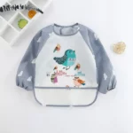 long-sleeved waterproof bib apron for baby - cartoon design